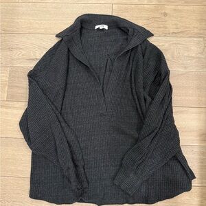 Joah brown deep V pullover
